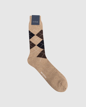 Bresciani Бежевые носки с геометрическим узором MC014IN0014BR