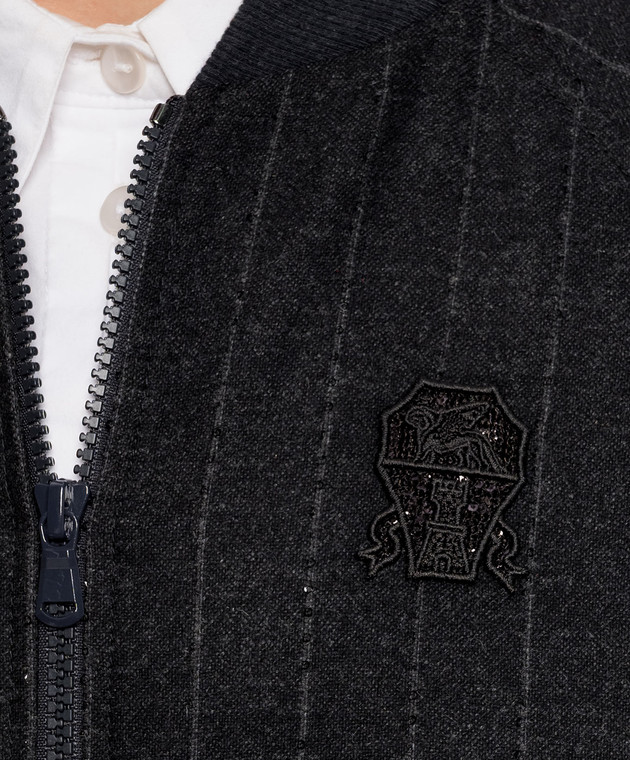 Brunello Cucinelli Сірий бомбер з вовною MG576B2V06 зображення 4