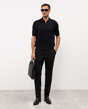 Stefano Ricci Чорні штани з вовни з логотипом M1T80A0000W0008U