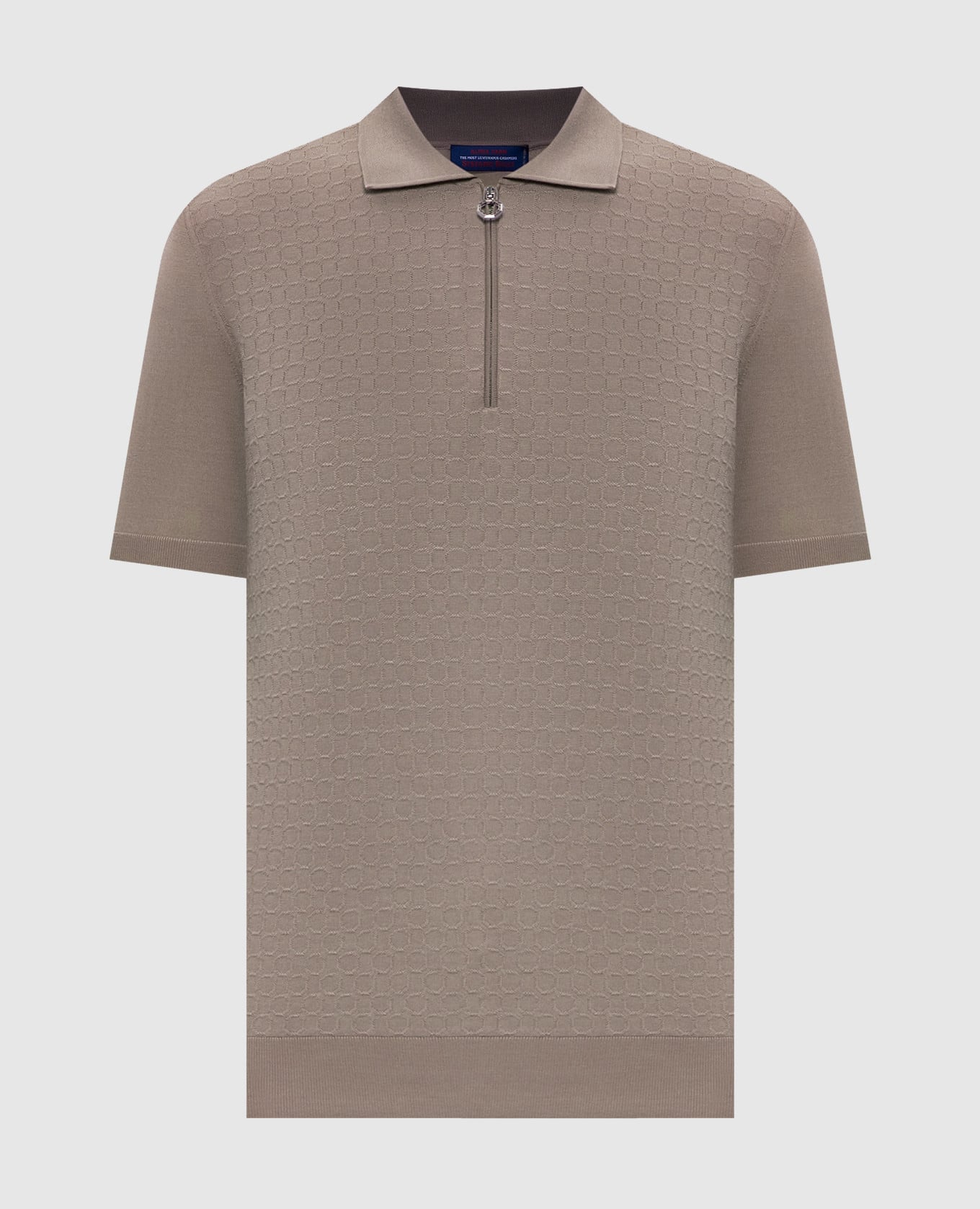 Коричневое поло из шерсти, кашемира и шелка
