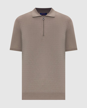 Stefano Ricci Коричневое поло из шерсти, кашемира и шелка W505507P31W26150