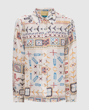 Momoni Белая блуза ARLES из шелка MOSH001MO01