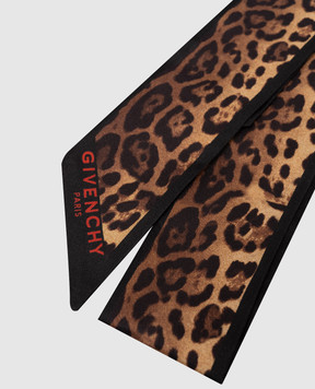 Givenchy Стрічка твіллі із шовку в анімалістичний принт 710010122001