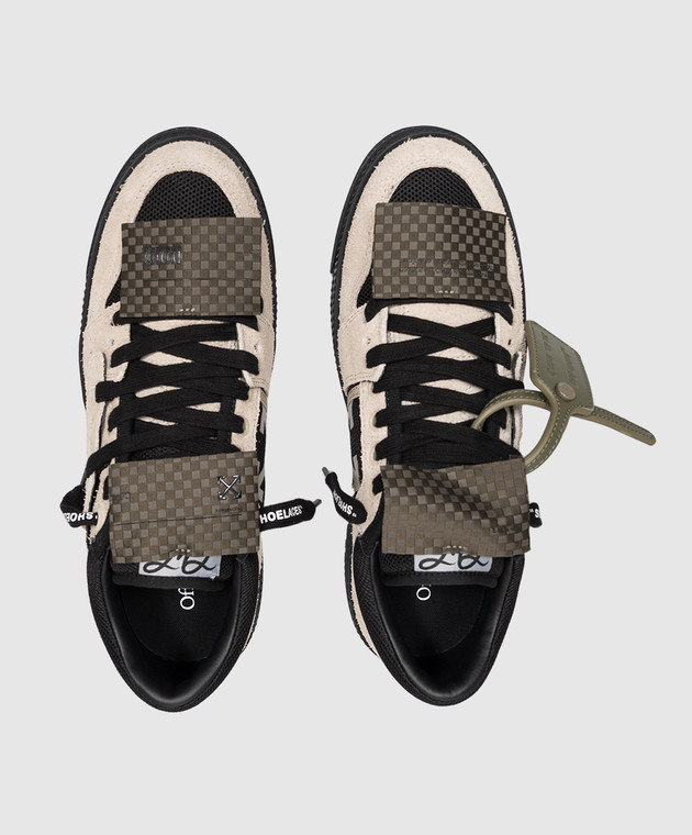 Off-White Бежеві комбіновані кросівки Court 3.0 з нашивками OF05779001 зображення 4