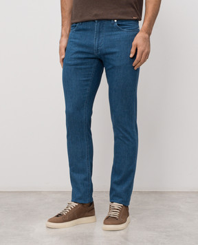 Enrico Mandelli Сині джинси слім з патчем логотипа 0MIAMI5335