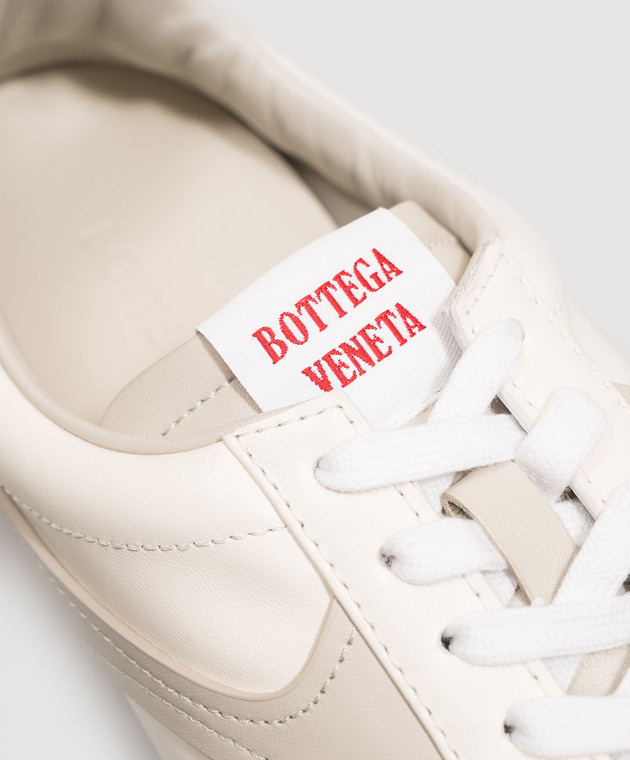Bottega Veneta Белые кожаные кроссовки Shot A007CFV6VC0 изображение 5