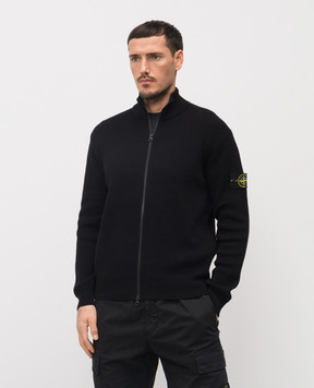 Stone Island Чорний кардиган з патчем логотипа L1S155100126S00D8