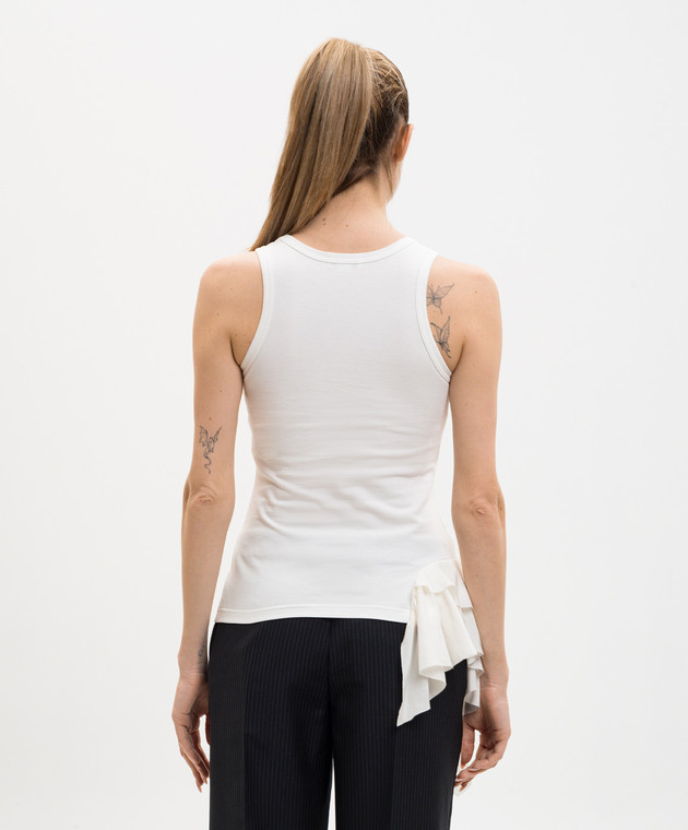 Alexander McQueen Біла майка з рюшами 870702QLAEZ зображення 4