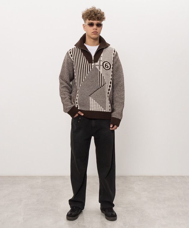 Maison Margiela MM6 Коричневый свитер с шерстью SH2GL0015M13354 изображение 2