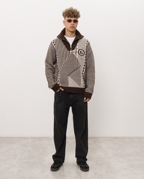 Maison Margiela MM6 Коричневый свитер с шерстью SH2GL0015M13354