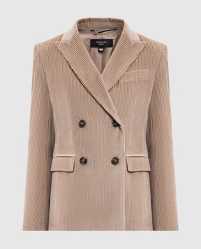 Max Mara Weekend Бежевий двобортний вельветовий жакет KATANGA KATANGA