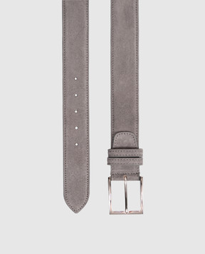 Cashmere&Whiskey Замшевый ремень серого цвета SUEDE