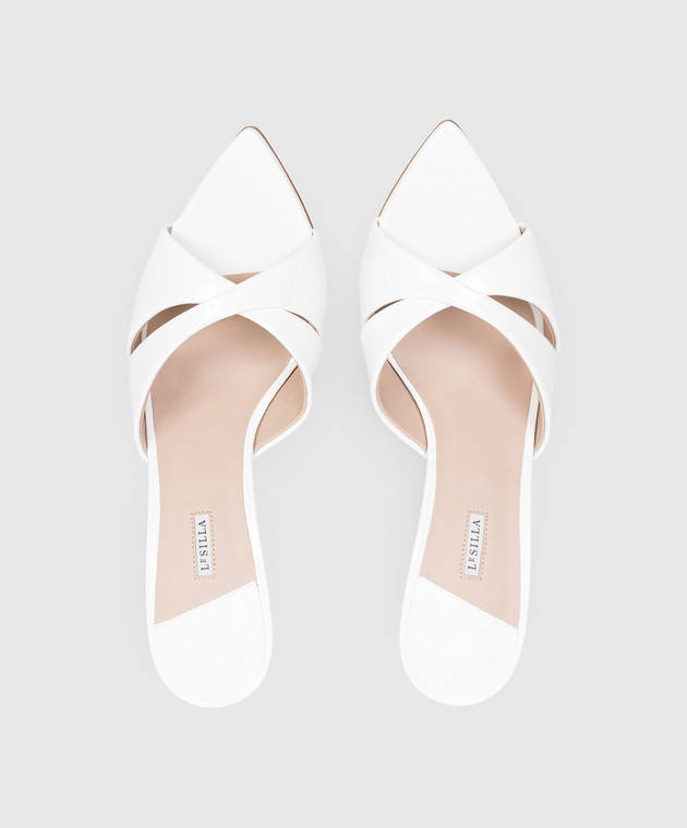 Le Silla Белые лакированные мюли SHIRLEY 6621F080BXPPGSL изображение 4