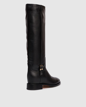 Santoni Черные кожаные сапоги с ремешком WSHM71827BJ2HLGA