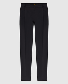 Dolce&Gabbana Брюки из шерсти синего цвета GW0NETFU2Z8