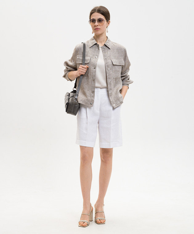 Peserico Топ из шелка бежевого цвета E08893D02372 изображение 2