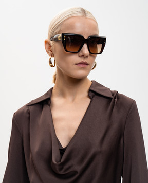 Balmain Коричневі сонцезахисні окуляри B-Famе із золотом 18 карат BPS193B54