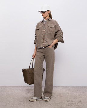 Brunello Cucinelli Коричневые джинсы с льном ML996P4053