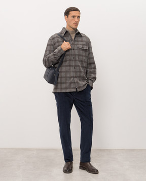 ISAIA Сіра сорочка в клітинку OSH01798159