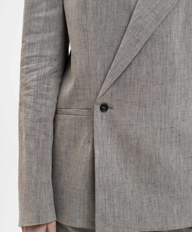 Loulou de Saison Серый двубортный жакет SUNA с льном SUNA изображение 5
