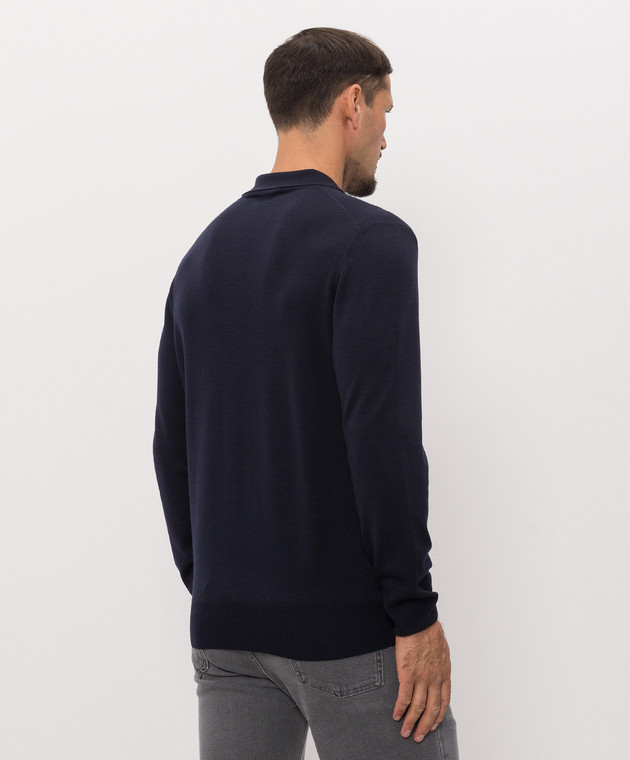 Canali Синее поло из шерсти MK01149C0572 изображение 4