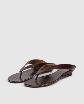 Giuseppe Zanotti Коричневі шкіряні шльопанці Nour E600046