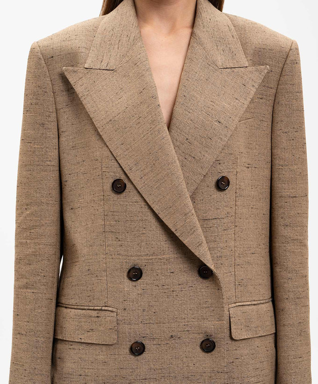 Dolce&Gabbana Коричневий двобортний жакет F29YFTHUMWC зображення 4