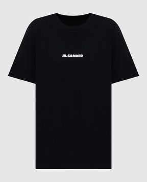 Jil Sander Чорна футболка з логотипом J02GC0142J20103