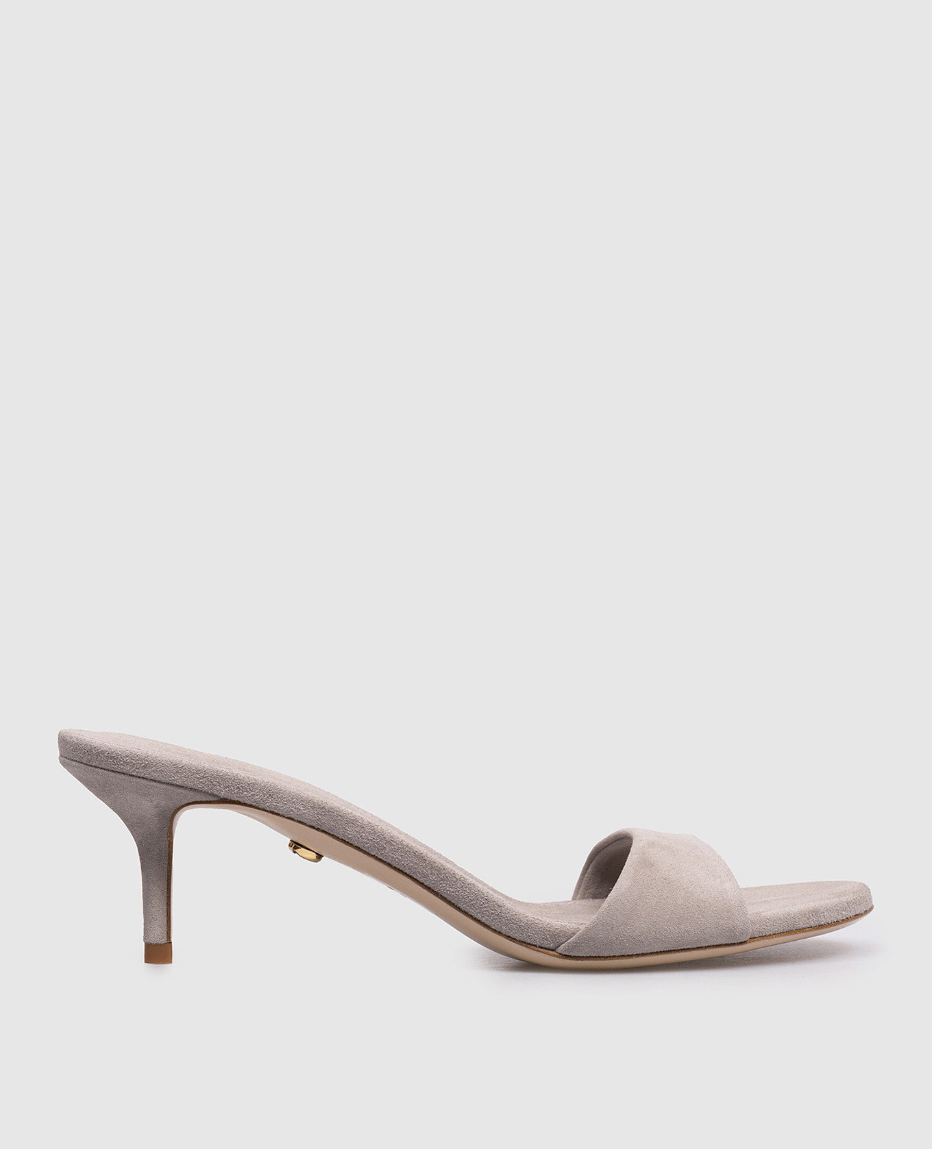 Серые замшевые мюли