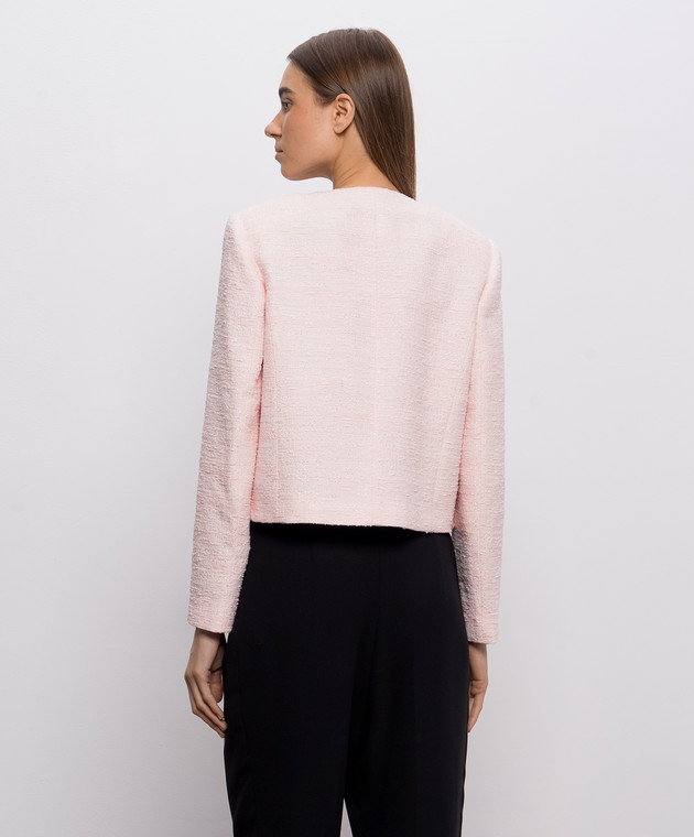 Valentino Розовый твидовый жакет 9B3CE615A99 изображение 3