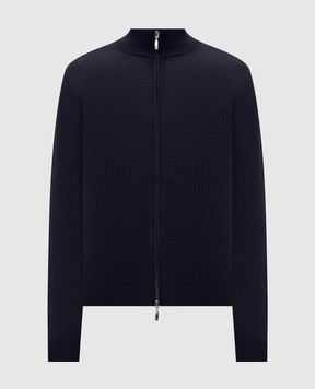 Doriani Cashmere Синий кардиган из шерсти, шелка и кашемира 18033Z79