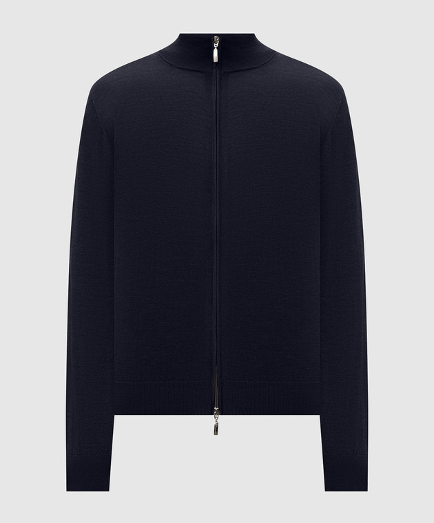 Doriani Cashmere Синій кардиган з вовни, шовку та кашеміру 18033Z79