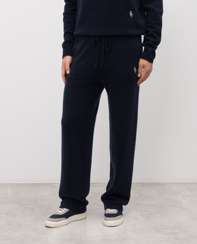 Sporty & Rich Синие брюки SRC из кашемира и шерсти PA05962302BL106