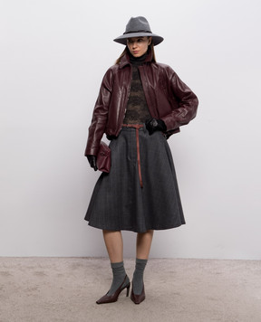 Brunello Cucinelli Серая юбка из шерсти MP554G4084