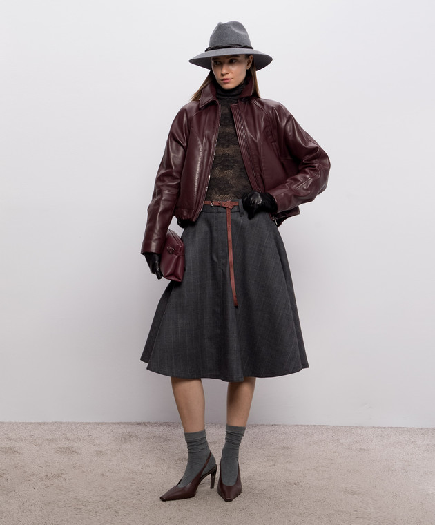 Brunello Cucinelli Серая юбка из шерсти MP554G4084 изображение 2