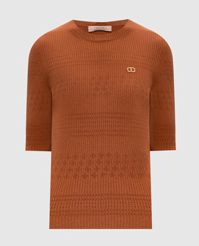 Twinset Коричневий топ з логотипом 252TP3240