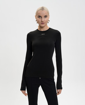 Off-White Черный лонгслив с логотипом 2AD136S26JER003