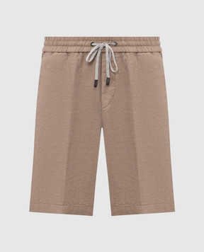 Peserico Коричневые шорты из льна R54235T00D02494