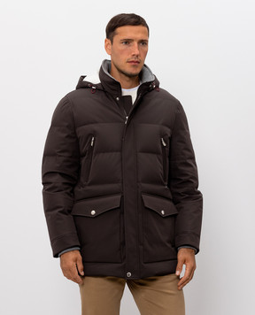 Brunello Cucinelli Коричневий пуховик MV4061823