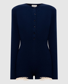 Magda Butrym Синій комбінезон з мереживом KNITWEAR01BODYSU230426