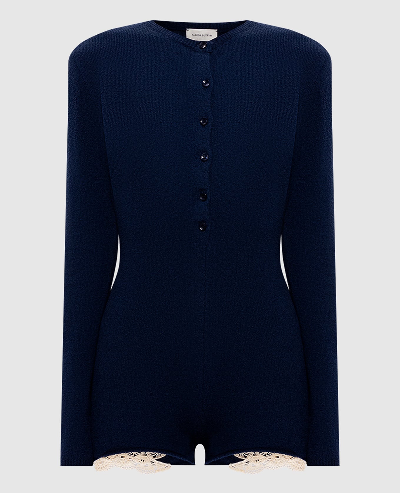 

Синий комбинезон с кружевом, Комбинезоны