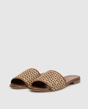 Kiton Коричневые шлепанцы с плетением D61802N01446