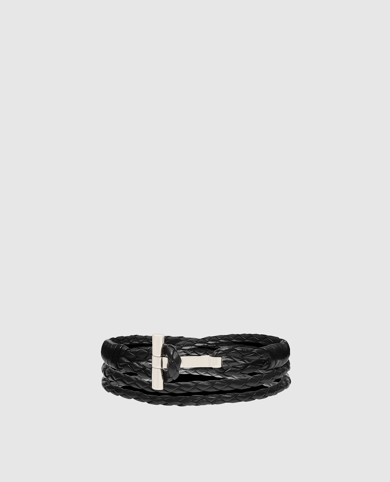 

Черный кожаный плетеный браслет, Браслеты