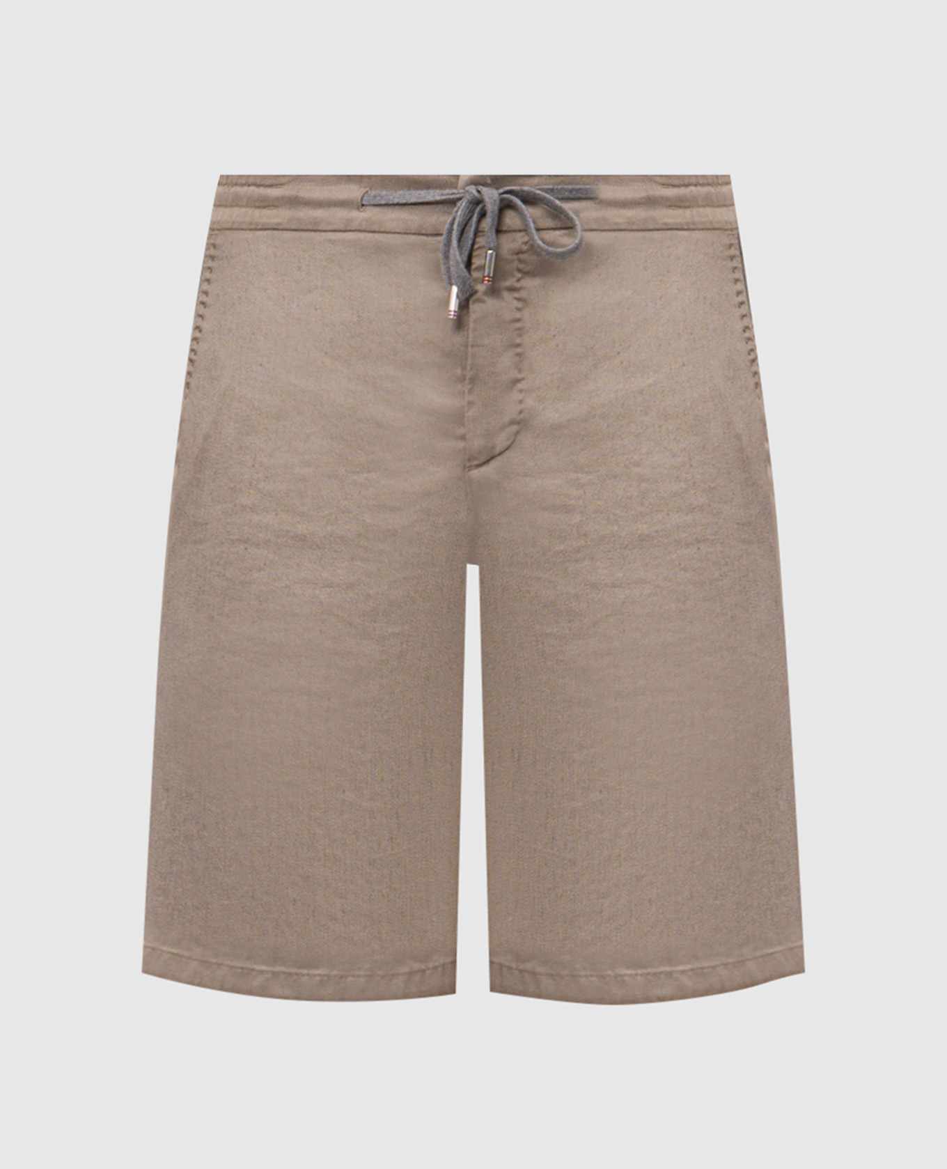 Бежевые шорты с льном