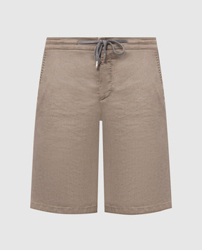 Marco Pescarolo Бежеві шорти з льоном CENITO5302