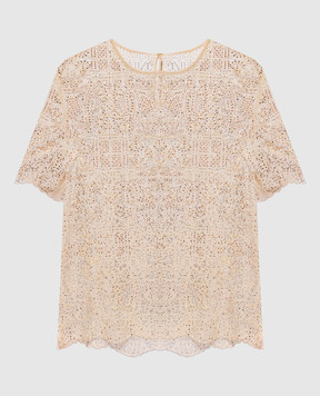 Ermanno Scervino Бежевый топ с кристаллами D482L773CTUGB
