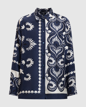 Max Mara Weekend Синяя блуза WKDLASTRA из шелка WKDLASTRA