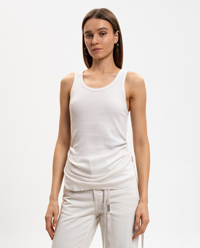 Ann Demeulemeester Белый топ Mara в рубчик B0011982FA659