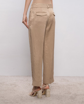 Peserico Бежевые брюки с льном A04210D01926