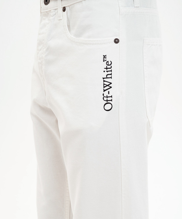 Off-White Белые джинсы с эмблемой Half Arrow 44XCE04JS26F001 изображение 5